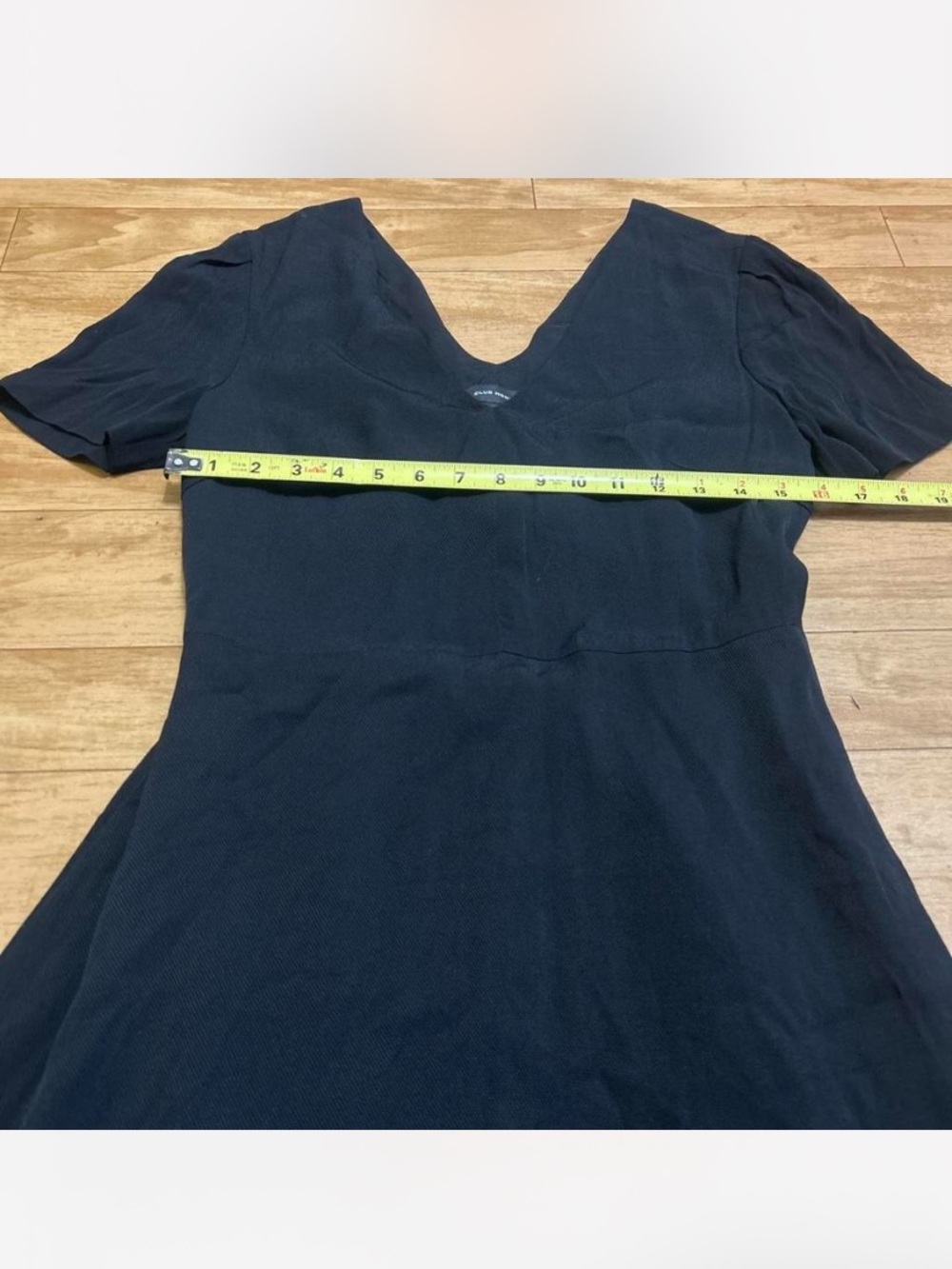 Club Monaco Black V-Neck A-Line Mini Dress - Picture 7 of 8